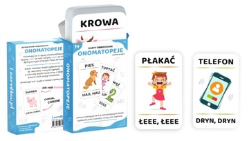 KARTY OBRAZKOWE DŹWIĘKONAŚLADOWCZE - ONOMATOPEJE (45 KART) - LearnHow