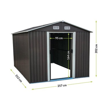 Большой сарай для инструментов из олова. Садовое хранилище для принадлежностей для инструментов.