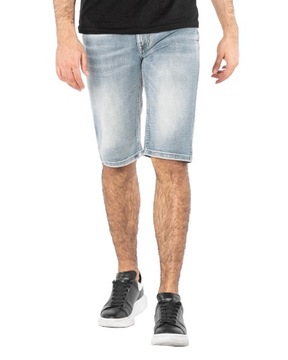 Cienkie Krótkie Spodnie Spodenki Szorty Jeans Męskie Dżins Lato T3100 90 cm