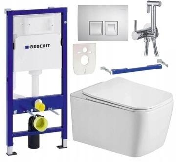 GEBERIT wc STELAŻ + miska RIMLESS + bidetta ZESTAW