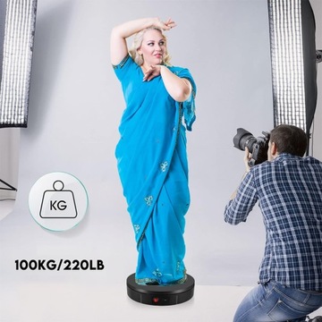 ВРАЩАЮЩАЯСЯ НА 360 ГРАДУСОВ ПОДСТАВКА ДЛЯ ФОТОГРАФИИ ЧЕРНАЯ 30 СМ + ПУЛЬТ ДИСТАНЦИОННОГО УПРАВЛЕНИЯ