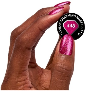 SEMILAC 348 Charming Ruby Glitter Lakier Hybrydowy