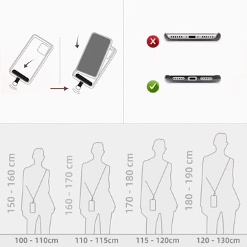 SMYCZ DO TELEFONU CZARNA BIAŁA REGULOWANA DOBRA JAKOŚĆ GRUBY SZNUREK