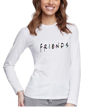 BLUZKA KOSZULKA DAMSKA Z NADRUKIEM Friends HIT XXL