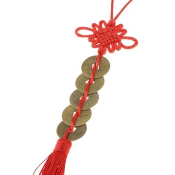 4 монеты на удачу с китайским узлом династии Цин, благоприятная удача