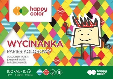 Blok Wycinanka A5 100g 10x HappyColor Kolor+Motyw