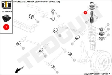 ПОДВЕСКА ЗАДНЕГО АМОРТИЗАТОРА ЛЕВАЯ, HYUNDAI KIA