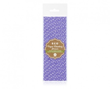 Purple Paper Strails в горошек 12 шт 20 см.