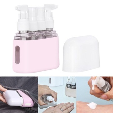 4x Butelka podróżna ze sprayem 50 ml Butelka z rozpylaczem do perfum Szczelny balsam z pompką Różowy