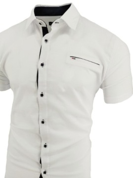 МУЖСКАЯ БЕЛАЯ РУБАШКА С ЗНАКОМ, КОРОТКИЙ РУКАВ, M