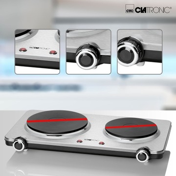 ПОРТАТИВНАЯ ЭЛЕКТРИЧЕСКАЯ ПЛИТА CLATRO С ДВУМЯ КОНФОРМАМИ