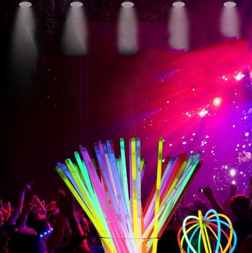 ŚWIECĄCE OPASKI BRANSOLETKI FLUORESCENCYJNE 100szt