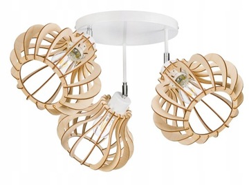 LAMPA sufit plafon żyrandol Loft Drewno ruchomy 3