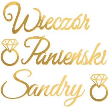 Baner Dekoracja Wieczór Panieński Girlanda Imię