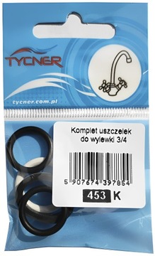 KOMPLET USZCZELEK GUMOWYCH ORING I PŁASKA TWORZYWOWA DO WYLEWKI FI 3/4''