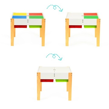 СТОЛ + ДВА СТУЛА ДЕРЕВЯННЫЙ КОМПЛЕКТ + МЕХАНИЗМ ДЛЯ ХРАНЕНИЯ