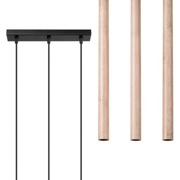 Lampa wisząca sufitowa PASTELO 3L drewno klasyczny zwis do jadalni salonu