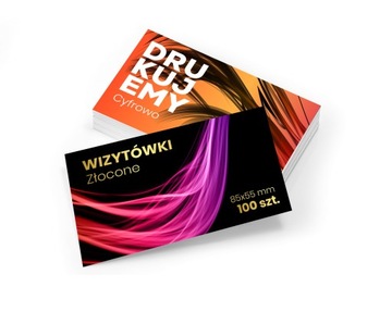 Wizytówki 85x55 Złocone/Srebrzone 350g 100 szt.