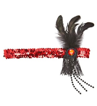 РЕТРО ЧАРЛЬСТОН, КРАСНОЕ ПЕРО, БУСЫ