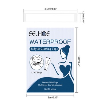 ЛЕНТА ДВУХСТОРОННЯ ОДЕЖДНАЯ ПРОЧНЫЕ ПРОЗРАЧНЫЕ ЗАПЛАТЫ ДЛЯ КОЖИ ТЕЛА 80 ШТ.