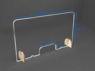КРЫШКА PLEXI Антивирусная Защита для письменного стола 100х60
