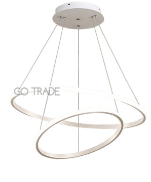 LAMPA WISZĄCA RINGI BIAŁA 20+40CM 3 BARWY ŚWIATŁA