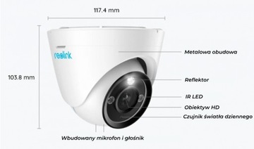 Reolink RLC-833A уличная купольная камера 8 Мп Poe 4K Обнаружение микрофона