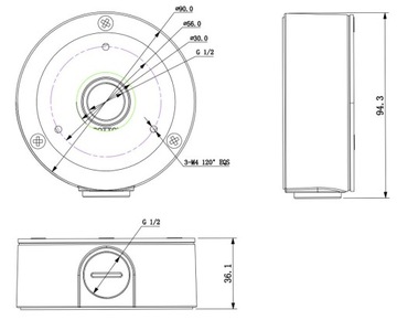 Монтажная коробка адаптера камеры Dahua PFA134