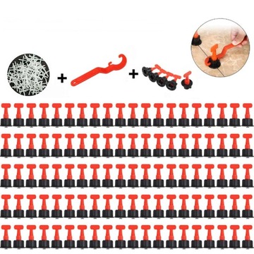 СИСТЕМА ВЫРАВНИВАНИЯ ПЛИТКИ 50 ШТ. + НАБОР КЛЮЧЕЙ