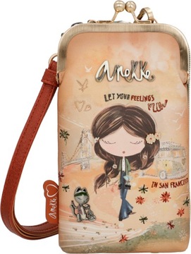 A350 Anekke Torebka portfel torebka etui 3w1 Peace&Love camel