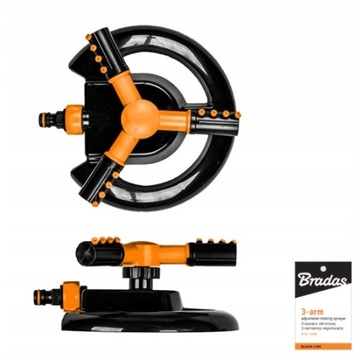 3-РУЧНОЙ РЕГУЛИРУЕМЫЙ ВРАЩАЮЩИЙСЯ САДОВЫЙ ДОЖДЕВАТЕЛЬ Black LINE BRADAS