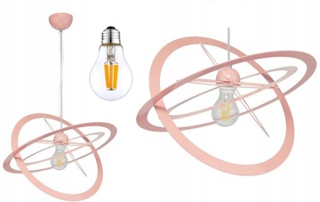 LAMPA SUFITOWA DLA DZIEWCZYNKI ŻYRANDOL WISZĄCA SFERIS RÓŻOWA PASTEL