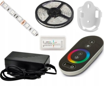ZESTAW 9m TASMA LED RGB 5050 PILOT RF DOTYKOWY ZAS