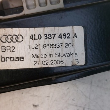 AUDI Q7 4L ZVEDÁK OKNO PRAVÝ PŘEDNÍ 4L0837462A