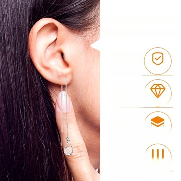 2 ПАРЫ СЕРЬГ НА ЦЕПОЧКЕ СЕРЬГИ С ФИНГЛАМИ