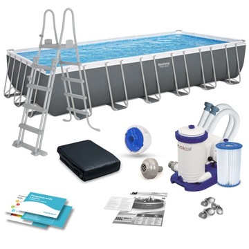 BASEN OGRODOWY STELAŻOWY 732x366x132 BESTWAY 12w1