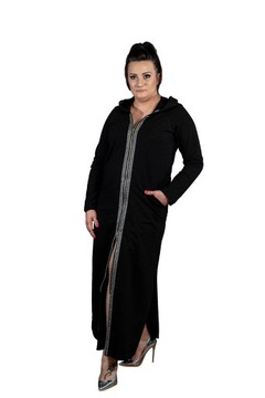 Sukienka -Płaszcz długa czarna NICE r.64 Plus size