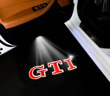 2 светодиодных проектора логотипа VW GTI GOLF POLO UP! LUPO RABBIT VOLKSWAGEN GTI 12V