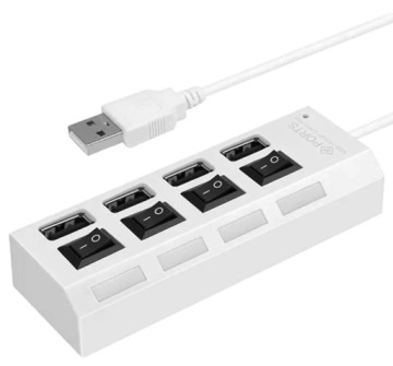 AK228C ХАБ 4xUSB АКТИВНЫЙ БЕЛЫЙ