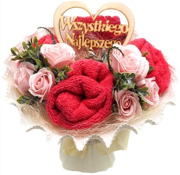 Piękny bukiet ręczników Prezent na Rocznicę ślubu