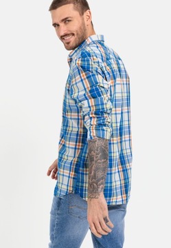 Koszula męska bawełniana w kratkę niebieska rozmiar XL