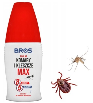 BROS płyn na komary i kleszcze MAX do 8h