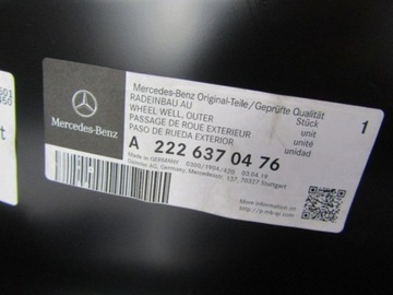 MERCEDES S TŘÍDA 222 W222 A2226370476 PODBĚH VNITŘNÍ PRAVÉ ZADNÍ OE