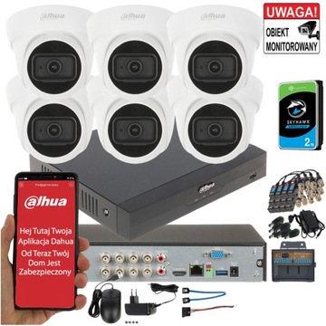 Monitoring hybrydowy 6 Kamera Dahua 4Mpx Wizsense