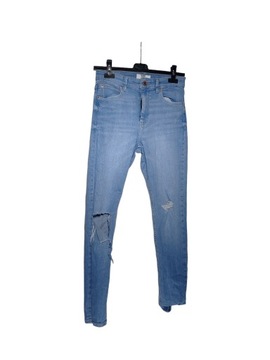 Spodnie jeans damskie BERSHKA 38 Niebieskie