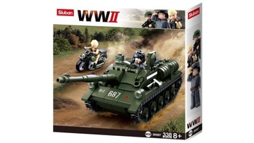 Танк Bricks СУ-85 Разрушитель Армия 2 фигурки АРМИЯ + мотор + 2 LEGO ОРУЖИЯ