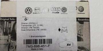 Klocki hamulcowe VW SEAT ALHAMBRA FORD 7M3698451
