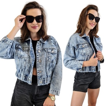 Katana Jeansowa OVERSIZE Damska MODNA Przejściowa, rozmiary XS-M