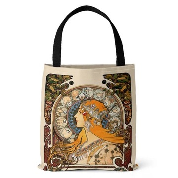 Torba z nadrukiem w stylu Zodiak Alfons Mucha