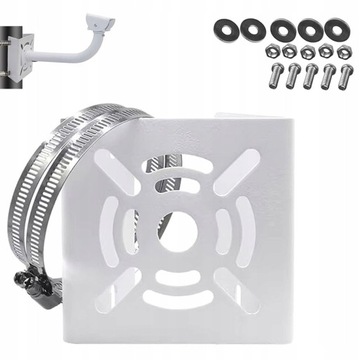 КРОНШТЕЙН ДЛЯ КРЕПЛЕНИЯ НА СТОЙКУ ДЛЯ КАМЕРЫ видеонаблюдения, БЕЛЫЙ